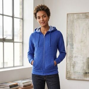 Figs Blue Essential Full Zip Fleece Hoodie Jacket Electric Blue Medical Jacket